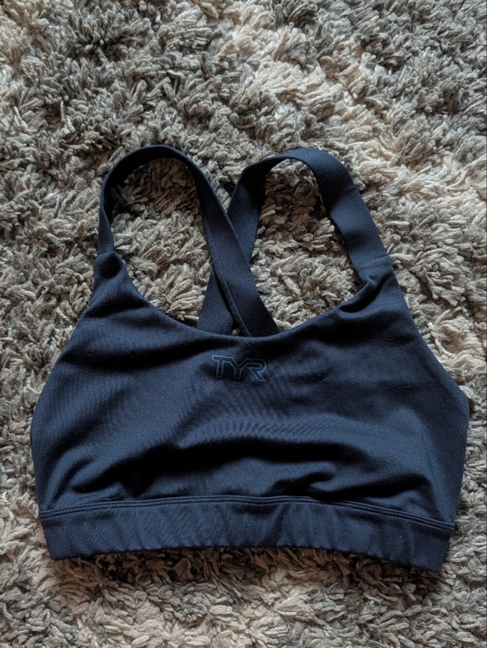 TYR Navy Blue Cross-Strap Performance Sports Bra Size M/8